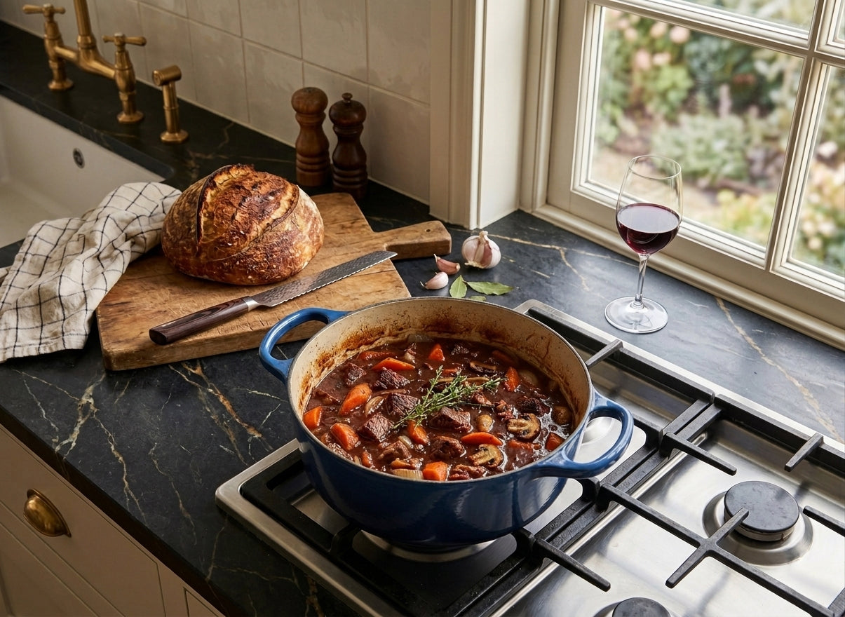Vintner’s Beef Bourguignon with Bloc Wines' Cabernet Sauvignon